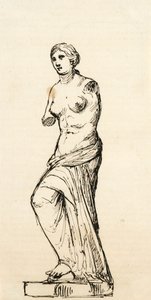 Schets van een afgietsel van Venus de Milo, 1840-42 door Samuel Finley Breese Morse